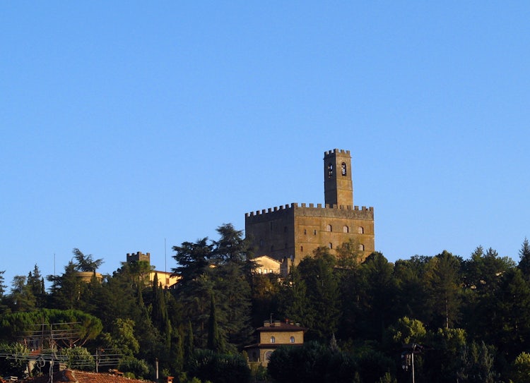 Poppi Castle as seen from the battle grounds of Battle of Campaldino and Dante