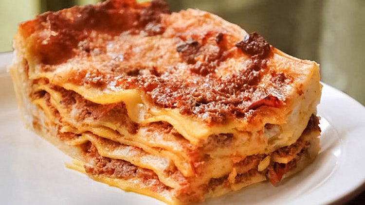 Lasagna from the restaurant il Caminetto