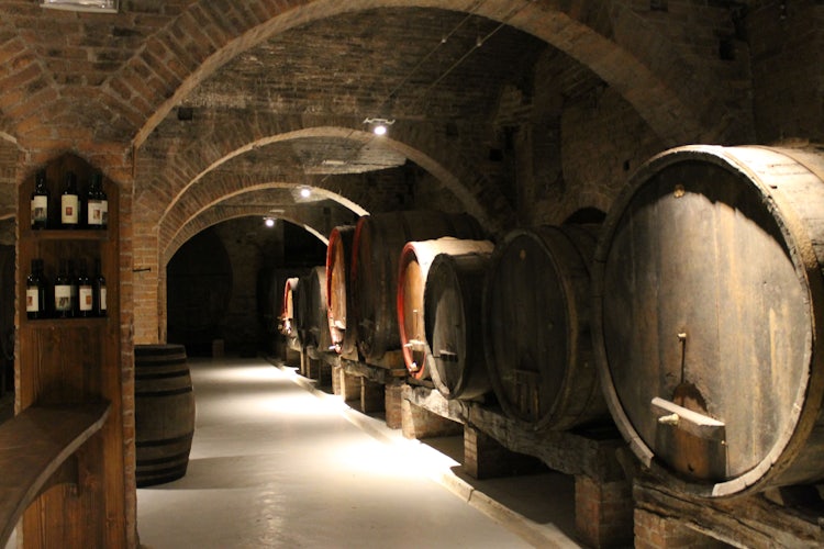 Wine cellar at the Abbey of Monte Oliveto Maggiore