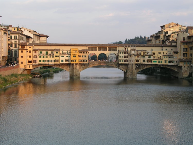 Ponte Vecchio or the Old Bridge in Florence city center