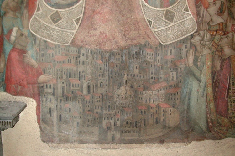 Madonna di Bigallo, an image of the first City Walls in Florence