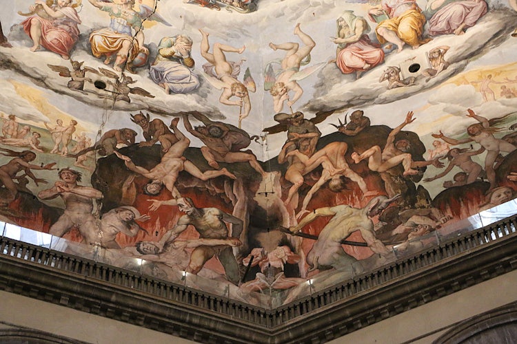 A close up view of Vasari's Last Judgement