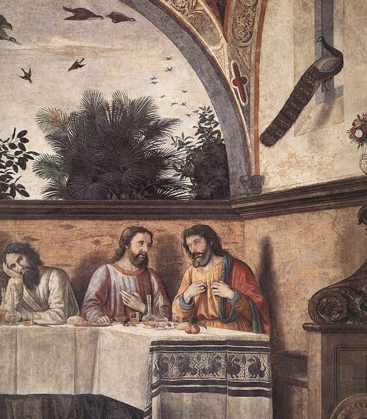 Note the details in the Last Supper at Ognissanti
