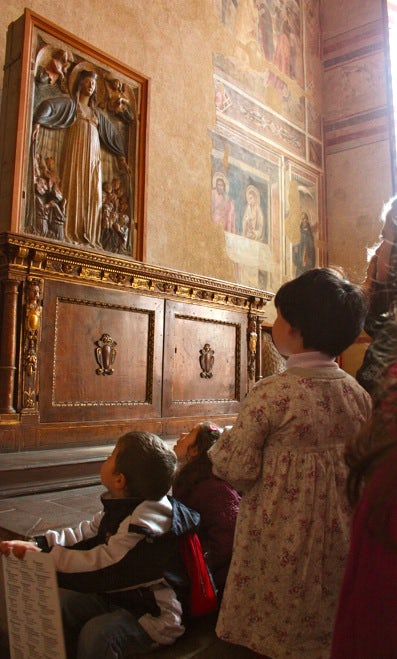 Scene in church at Santo Spirito at Florence, Tuscany