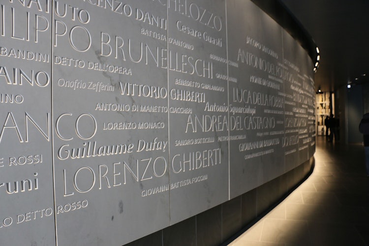 Artist wall at the Museum of the Opera di Duomo in Florence