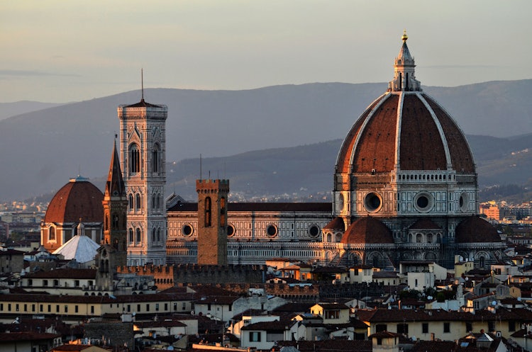 Florence's historical center at sunset