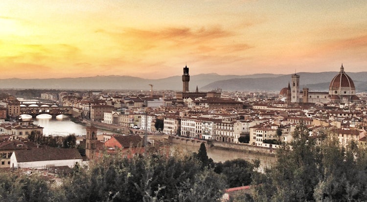 Magnifcent panoramic view from Piazzale Michelangelo in Florence