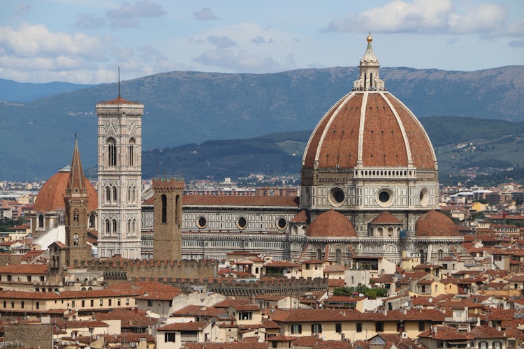 Piazza del Duommo in the center of Florence Italy