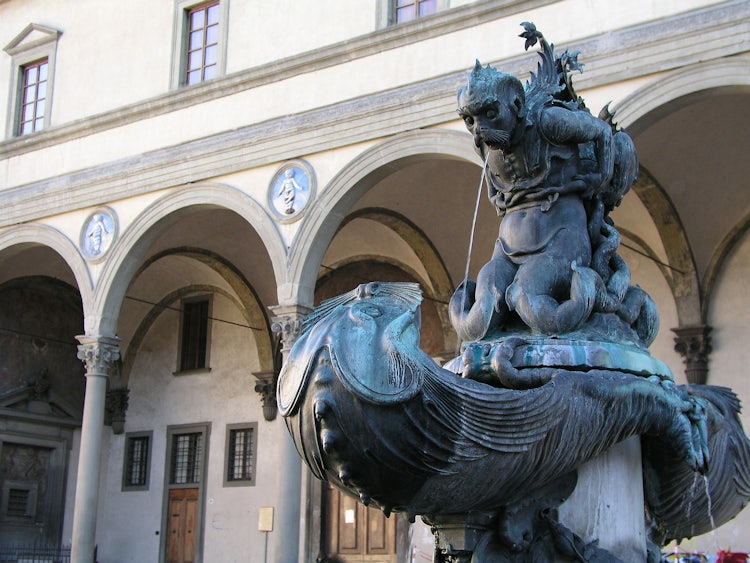 Piazza SS Annunziata and the creatures in the fountain