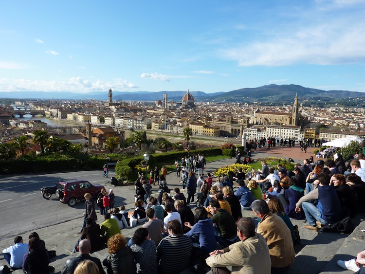 A view of the city from above: Florence from Piazzale Michelangelo