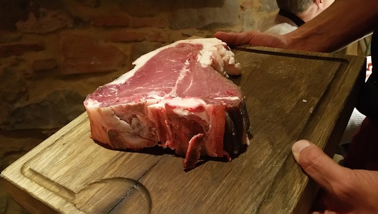 Bistecca Fiorentina, typical Florentina steak in Florence Tuscany