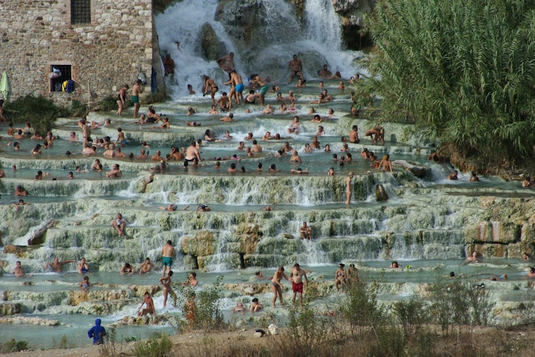 Thermal waters at Saturnia hot springs near Grosseto