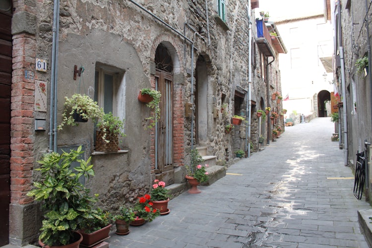 Quaint streets of Virgoletta in the Lunigiana area
