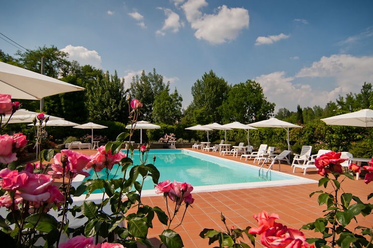 Flowers by Pool at Santa Maria Residence