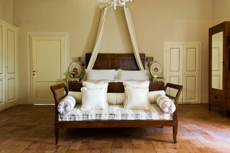 Soft colors and beautiful views from the bedrooms at B&B Villa Daniella in Vinci Tuscany