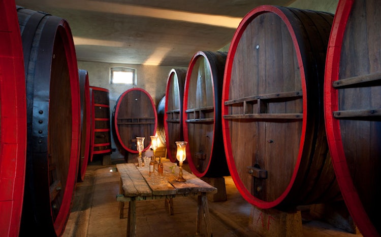 Wine cellars in a vacation villa rental in Tuscany