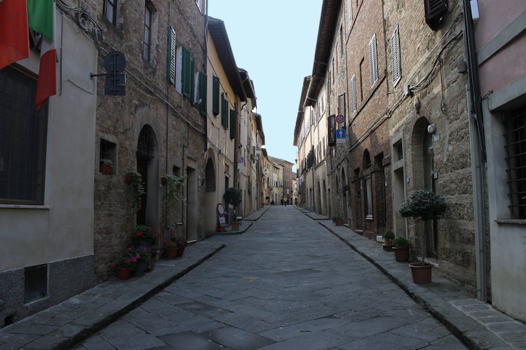 City streets of Radicondoli near Siena