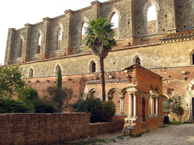 The roof-less structure of the Abbey of San Galgano