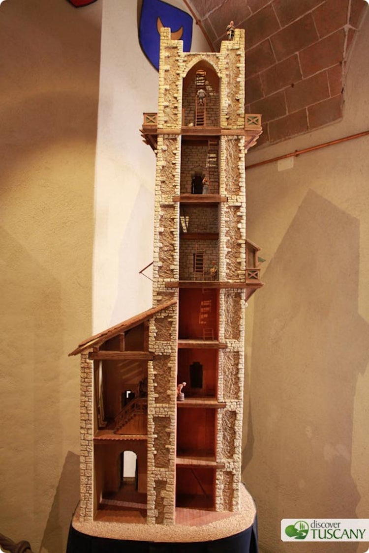 Ricostruzione dell'interno di una torre medievale
