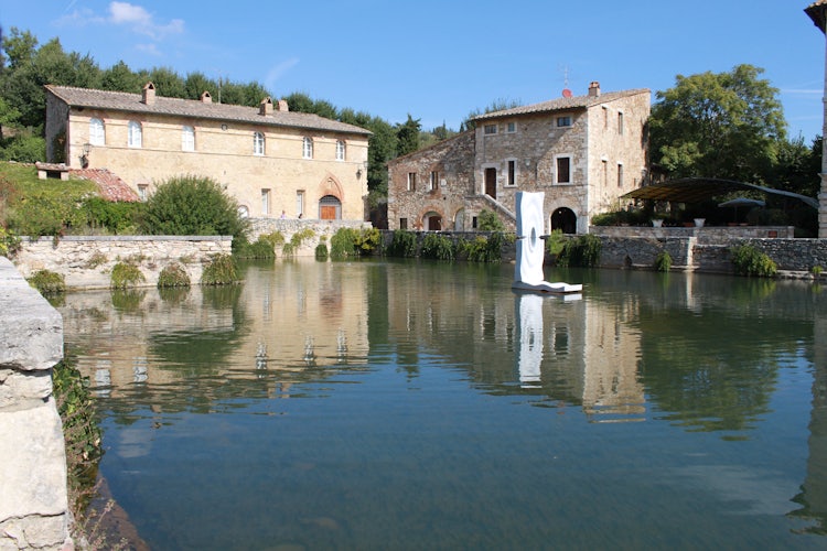 Bagno Vignoni and its thermal waters from Monte Amiata