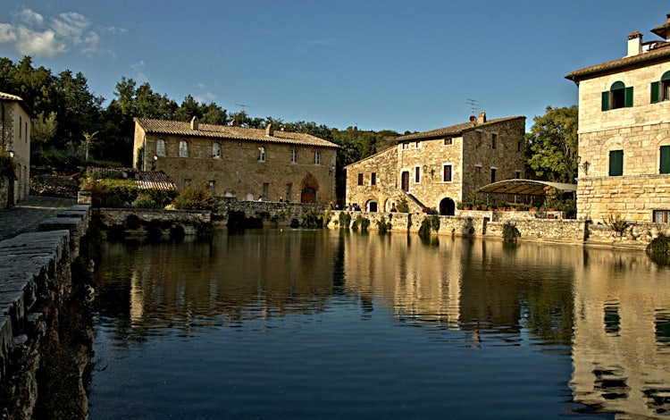 Le terme di Bagno Vignoni, a sud di Siena