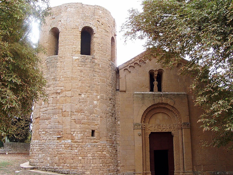 Corsignano church in Pienza in Val d'Orcia Tuscany